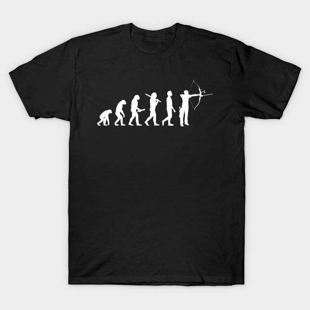 Funny Archery Evolution Gift For Archers & Bowmen T-Shirt by OceanRadar